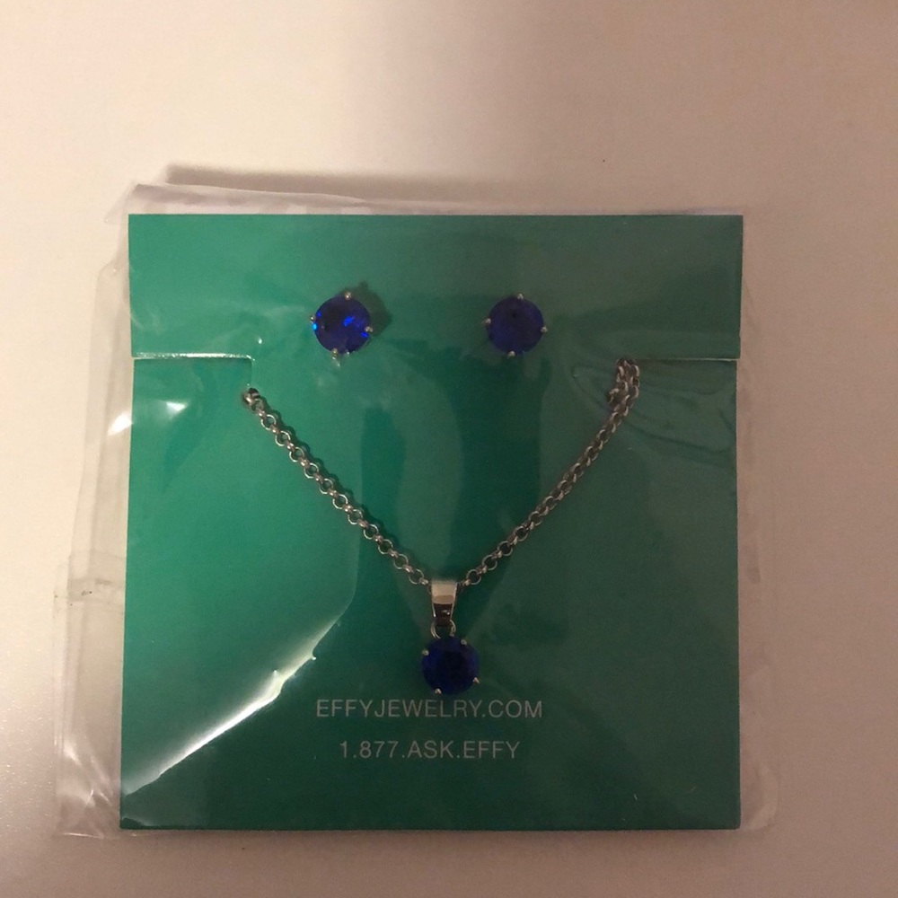 Blue Necklace and Earrings
